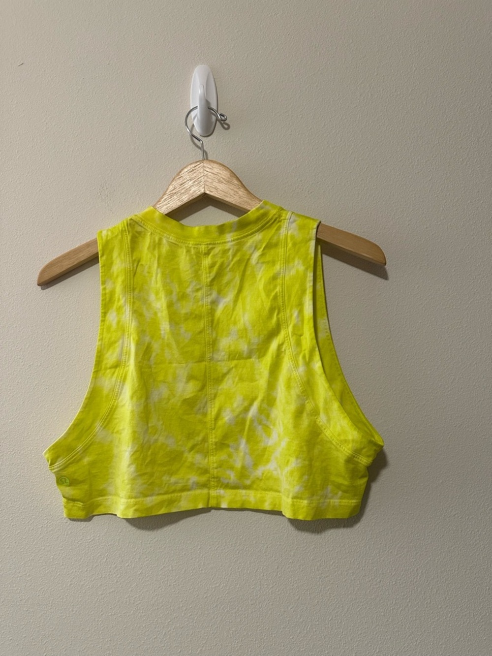 Lululemon All Yours Cropped Cotton Tank Top Marmoleado Tie Dye Highlight Yellow - Picture 3 of 5